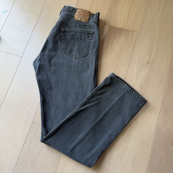 Vintage Levis 501 Jeans 34 Black 90s Made in USA Workwear Non Selvedge - Picture 10 of 10